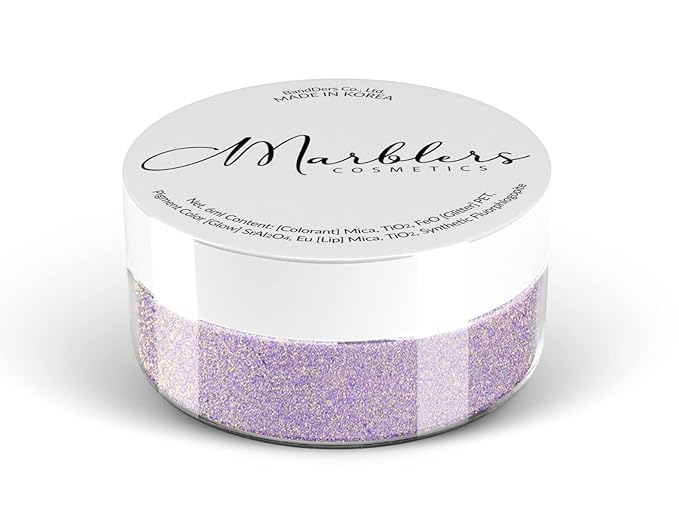 MARBLERS Chunky Natural Mica Powder [Wisteria Pearl] 0.11oz (3g) | Highly Pigmented | Non-Toxic, Vegan, Cruelty-Free | Eyeshadow, Body Butter, Nail Polish, Nail Art | Party, Body, Face Makeup
