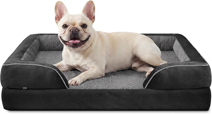 Orthopedic Medium Dog Dogs, Egg-Crate Foam Dog Couch with Washable Removable Cover, Waterproof Lining and Nonskid Bottom