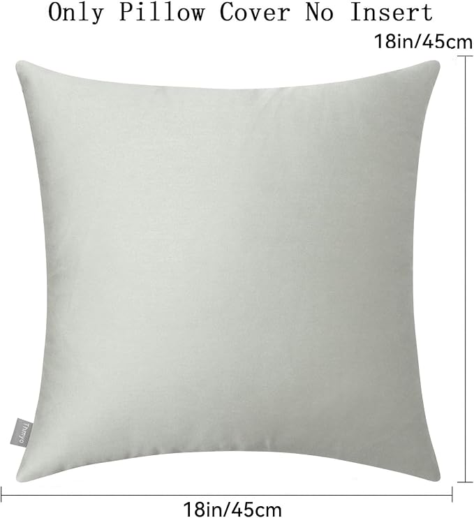 Thmyo 4-Pack 100% Cotton Comfortable Solid Decorative Throw Pillow Case Square Cushion Cover Pillowcase Sublimation Blank Pillow Covers DIY Throw Pillowcase for Sofa(18x18inch/45x45cm,Grey)