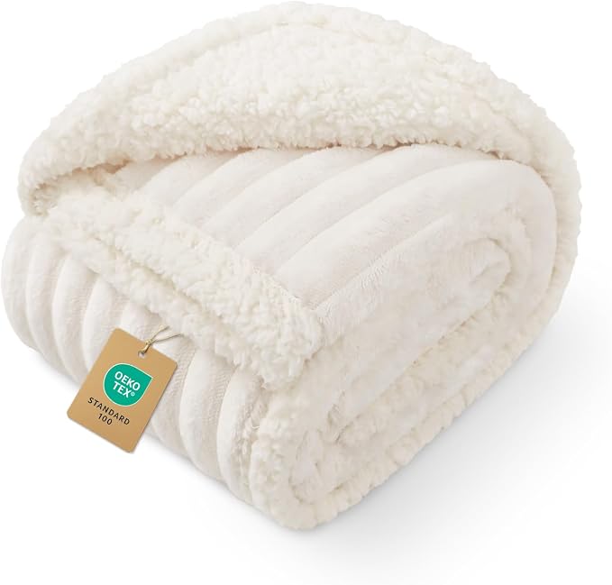Luciphia Waterproof Dog Blanket, Washable Reversible Flannel Pet Throw | Reversible fleece cover for couch, bed, and crate; calming, and claw-resistant for dogs, cats, puppies White S(40''x28'')