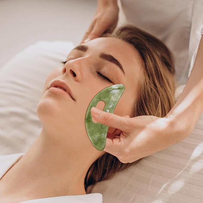 Beaupretty Gua Sha Tool for Face and Neck Handheld Scraping Massage Tool for Facial Massage Eyes Jaw Line Muscle Relief Polished Manual Massager 4.33 Inch Portable Board