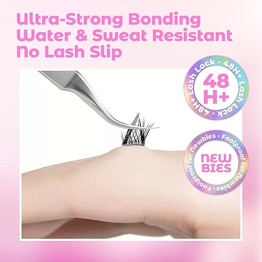 2-Pack Cluster Lash Glue Set - Dual-Ended Bond & Seal Adhesive, Waterproof & Long Lasting, Easy Application for Lash Extensions