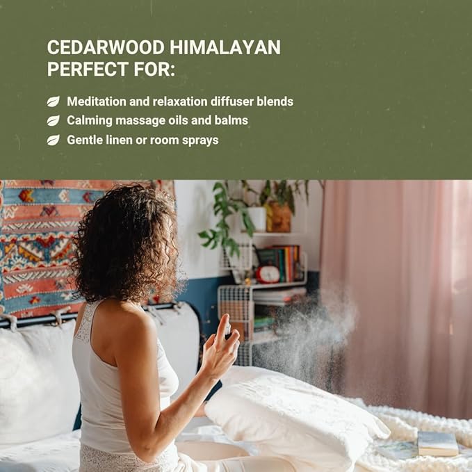 Cedarwood Himalayan Essential Oil - 100% Pure Steam Distilled Natural Cedarwood Himalayan Oil (Aceite de Cedro) from Natural Biotech NBT India for Aromatherapy & DIY Projects - 15ml