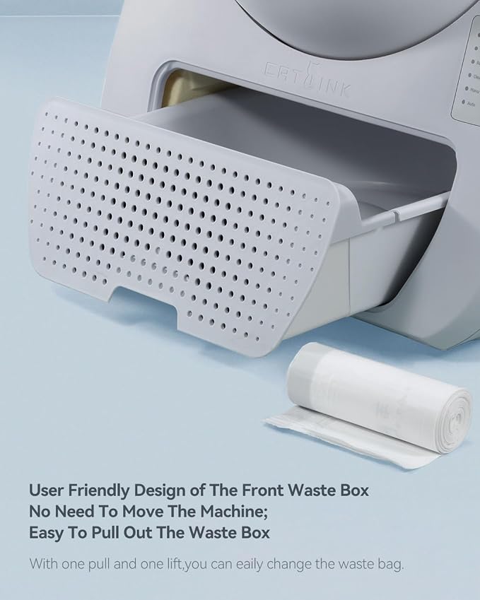 CATLINK Self-Cleaning Litter Box for Multiple Cats 3.5–22 lbs | Cat Litter Box with Safety Protection, Large Capacity, Double Odor Removal (Young Version)