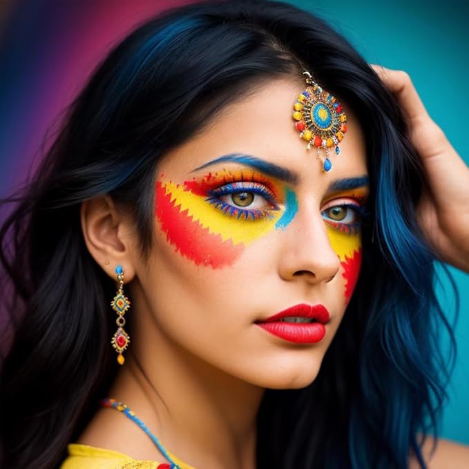 Mysense Red Blue and Yellow Face Paint Stick, Eye Black Stick for Football Baseball Softball, Cream Body Paint for Halloween Costume Cosplay Makeup