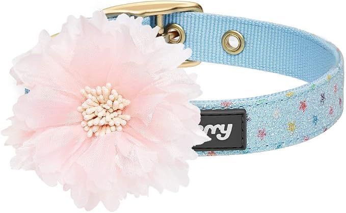 Blueberry Pet The Most Coveted Holo Glitter Dog Collar with Flower