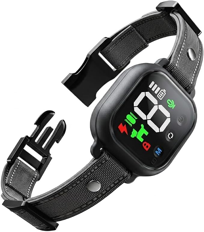 Noobark Dog Bark Collar, 4 Training Modes, 8 Sensitivity Levels | Breathable Nylon for Outdoor Use; Dual Sound-Motion Detection, IP67 Protection, Adjustable Fit