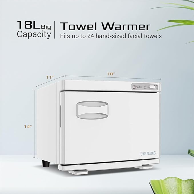 Pantin 18L Premium One Compartment Towel Warmer for Hair Salon, Beauty SPA, Restaurant & Home. Heated Towel Warmer: Large Electric Hot Towel Cabinet for Salons, Spas - The Best Spa Equipment 110V 180W