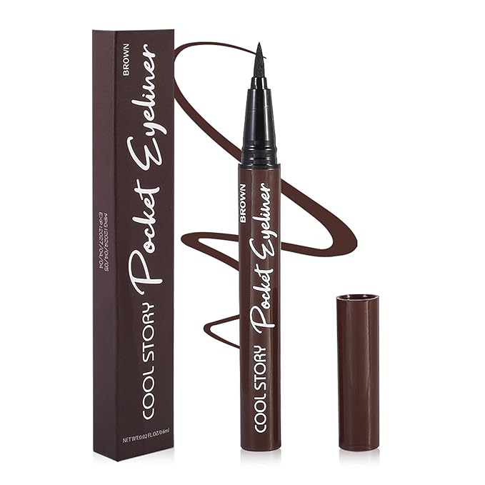 COOL STORY Brown Liquid Eyeliner Pencil – Water Resistant & Smudge-Proof, Long Lasting Eye Makeup
