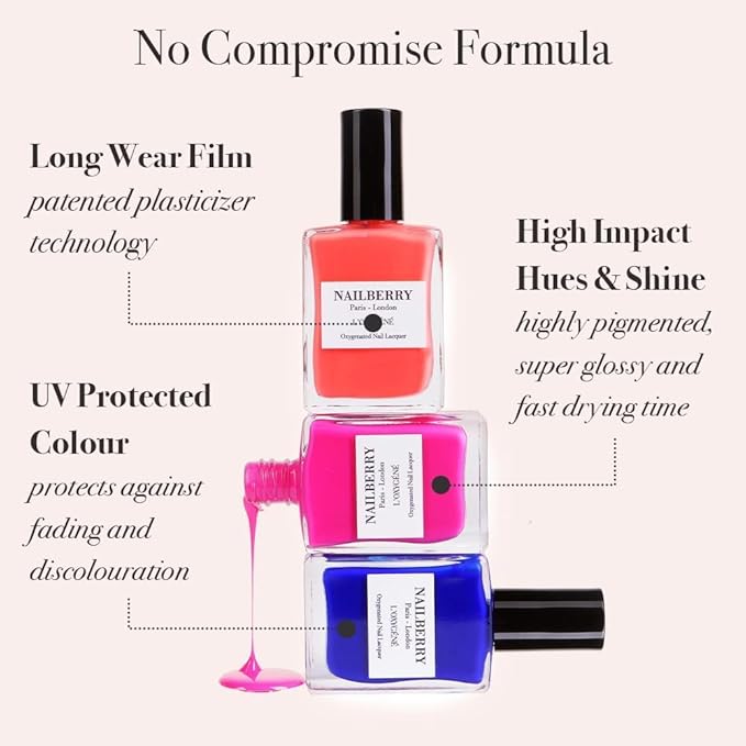 Nailberry L'Oxygéné Oxygenated Nail Lacquer | Pink Sand | Rose Gold & Fine Gold Glitter Opaque | UV Protected Long-Wear Nail Polish | 12-Free | Vegan | Certified Halal | Cruelty & Gluten Free | 15 ml