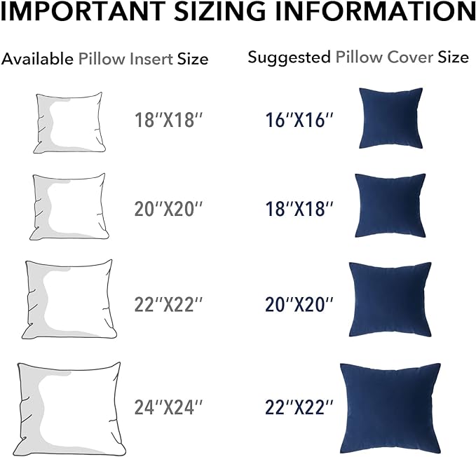 Oubonun 28 x 28 Throw Pillow Inserts Set of 2 | Firm and Fluffy Decorative Square Pillows for Couch Bed Sofa with Soft Cotton Cover White Cushion with Down Alternative