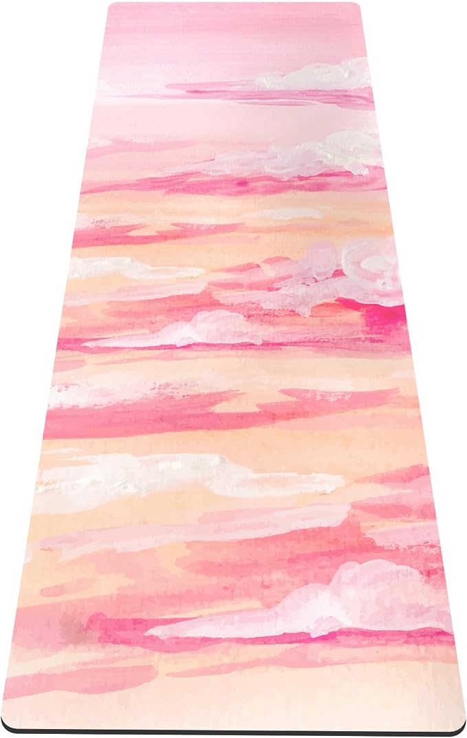 nuveti Yoga Mat Print Extra Thick TPE Non Slip Fitness Exercise Mat with Carrying Bag,72"x24" Extra Thick 6MM Exercise & Workout Mat for Yoga, Pilates Fitness and Floor Exercises