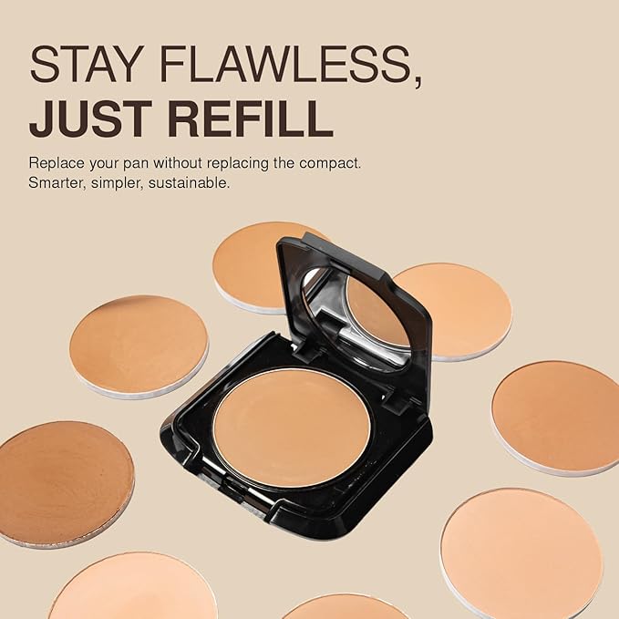 Palladio Dual Wet and Dry Foundation with sponge and Mirror, Squalane Infused, Apply Wet for Maximum Coverage or Dry for Light Finishing and Touchup, Minimizes Fine Line, All day Wear, Natural Clary