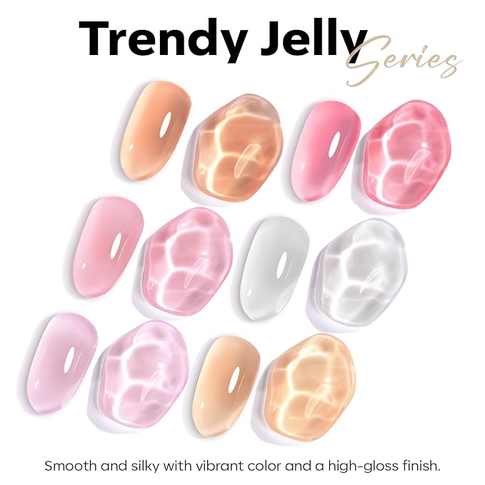 modelones White Gel Nail Polish Beige Cream Milky Jelly Translucent Gel Polish Neutral Sheer Nails Soak Off LED Nail Lamp Manicure Salon Gift 15 ML
