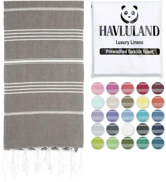 HAVLULAND Turkish Beach Towels, Oversized 40"x72" Turkish Bath Towel, Highly Absorbent Quick Dry Sand Free Beach Towels for Beach Pool Spa Gym Yoga Travel Camping Picnic Blanket - Brown
