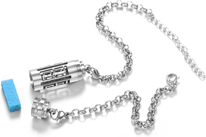 Essential Oil Bracelet,Essential Oil Diffuser Bracelet Stainless Steel Aromatherapy Locket Adjustable Diffuser Bracelet Unisex (Cover-J)