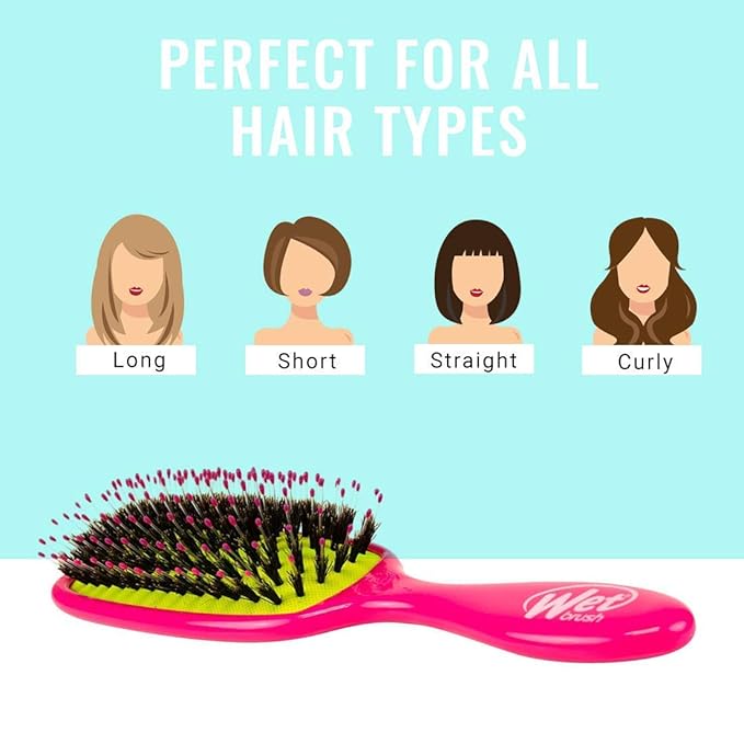 Wet Brush Shine Enhancer Hair Brush, Sky - Exclusive Ultra-soft IntelliFlex Bristles - Natural Boar Bristles for All Hair Types - For Women and Men, Wet and Dry Hair