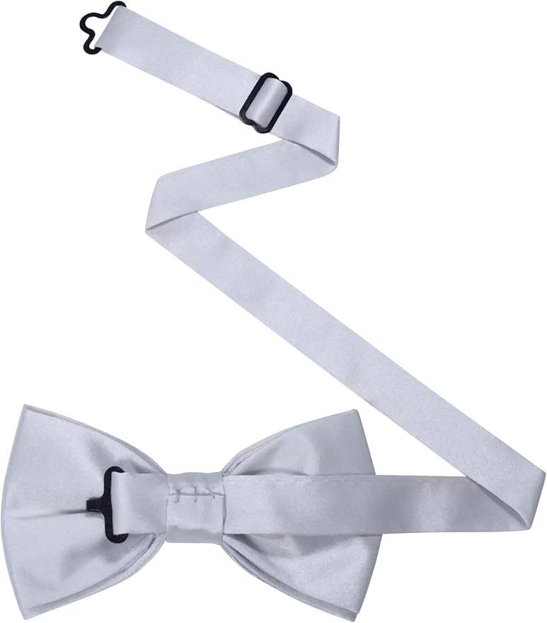 JEMYGINS Solid Color Pre-tied Bow Tie Adjustable Bowtie for Men