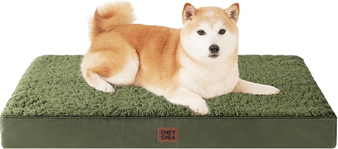 EHEYCIGA Orthopedic Dog Bed Large with Removable Washable Cover, 36x27 | Egg Crate Foam Support, Durable Oxford fabric, Non-Slip Bottom, Machine Washable, Soft Waterproof Plush Pet Bed Mat For Crate