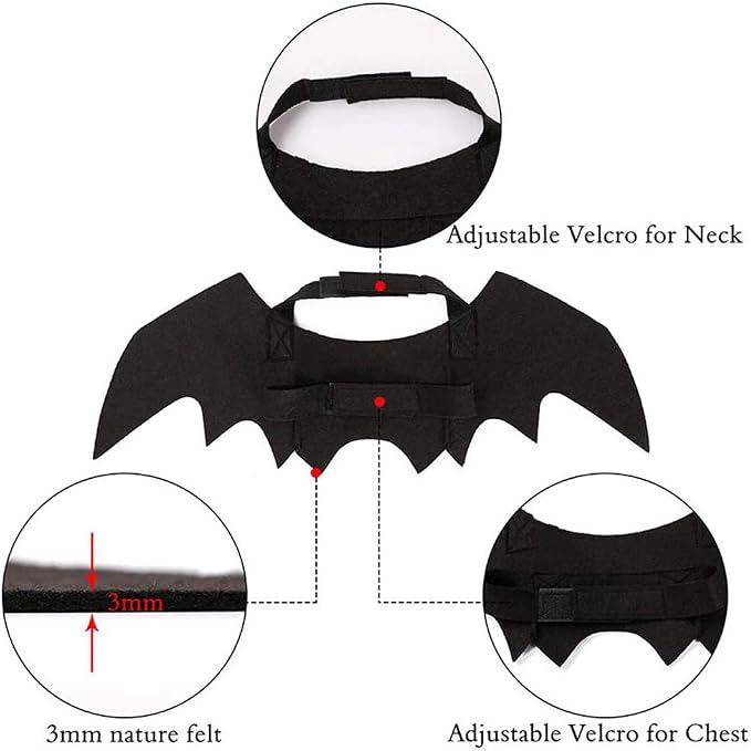 Cat Halloween Costume Bat Wing Pet Apparel for Small Dog Puppy Kitty Kitten | Halloween Cat Costumes Accessories Halloween Party Dress for Cat Small Dogs Puppy Kitty Kitten Boy or Girl