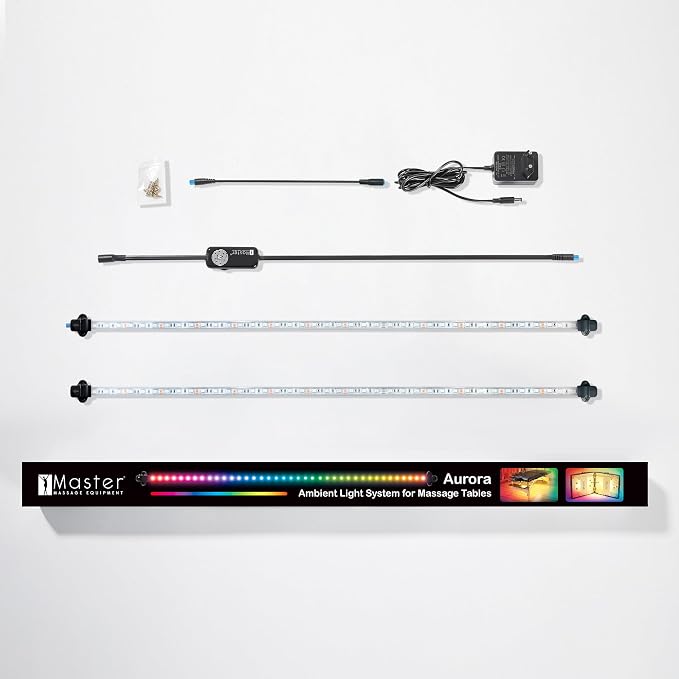 Master Massage Aurora RGB Ambient Lighting System for Massage Tables – Atmosphere Light, Multiple Colors LED Strips Create Relaxing Environment for Spa Salon Bed. Easy Install (Ambient Light Only)
