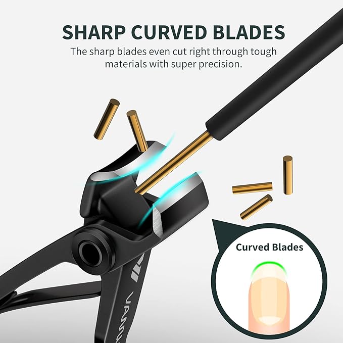 Nail Clippers for Thick Nails, 16mm Wide Jaw Opening Oversized Toenail Clippers Cutter with Sharp Curved Blade and Nail File, Heavy Duty Stainless Steel Fingernail Clippers for Seniors Elderly