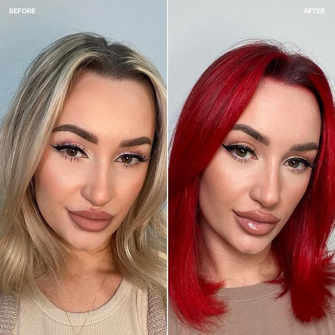 Overtone Semi Permanent Hair Color Conditioner, Ruby Red, 8 oz, Nourishing, Damage-Free, Color Depositing Mask for All Hair Types with Shea Butter & Coconut Oil, Vegan & Cruelty-Free