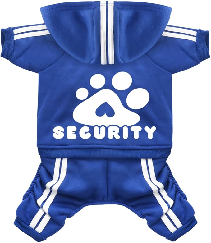 Dog Hoodie Security Clothes 4 Legs Jumpsuit Sweatshirt Hoodies Soft & Warm Dog Outfit Pullover Dog Winter Clothes Sweater for Small Medium Large Dogs Cats (Blue, X-Small)