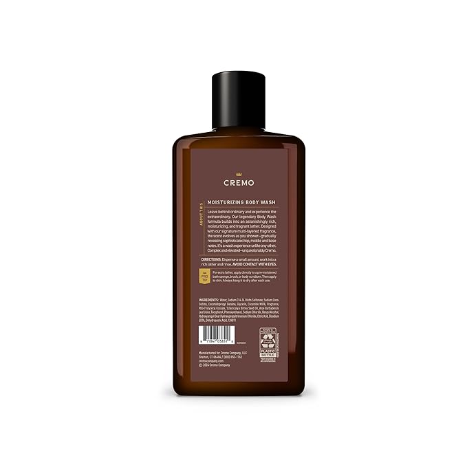 Cremo Body Wash for Men, Rich-Lathering Casked Vanilla, 16 Fl Oz