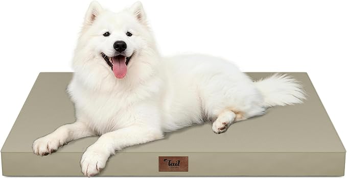 Large Waterproof Orthopedic Dog Bed with Egg Crate Foam | Fits 42x28 Crates, TPU Waterproof Layer, 1680D Washable Oxford Cover, Portable Handle, Indoor & Outdoor Use, Up to 80 lbs