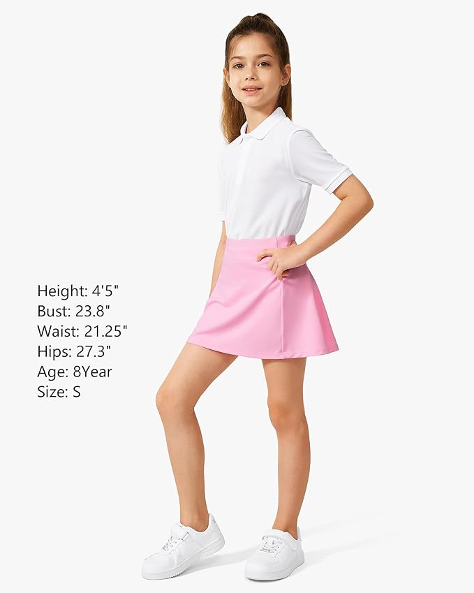 Stelle Girls Tennis Skirts with Pockets Athletic Skorts Inner Shorts High Waisted Sports Golf Running Skirt