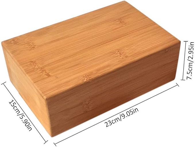 Bamboo Yoga Block (2 PCS), Bamboo Handstand Block,Support Brick to Deepen Poses, Improve Strength and Aid Balance and Flexibility