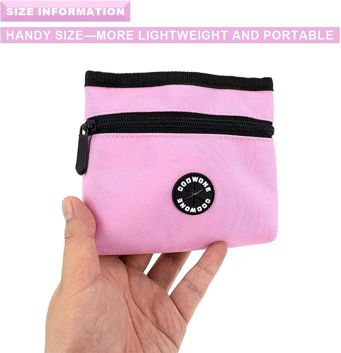 Dog Treat Pouch with Pet Training Clicker, Detachable Dog Puppy Training Treat Bag, 900D Oxford Cloth Magnetic Closure Small Dog Walking Bag for Travel or Outdoor Use