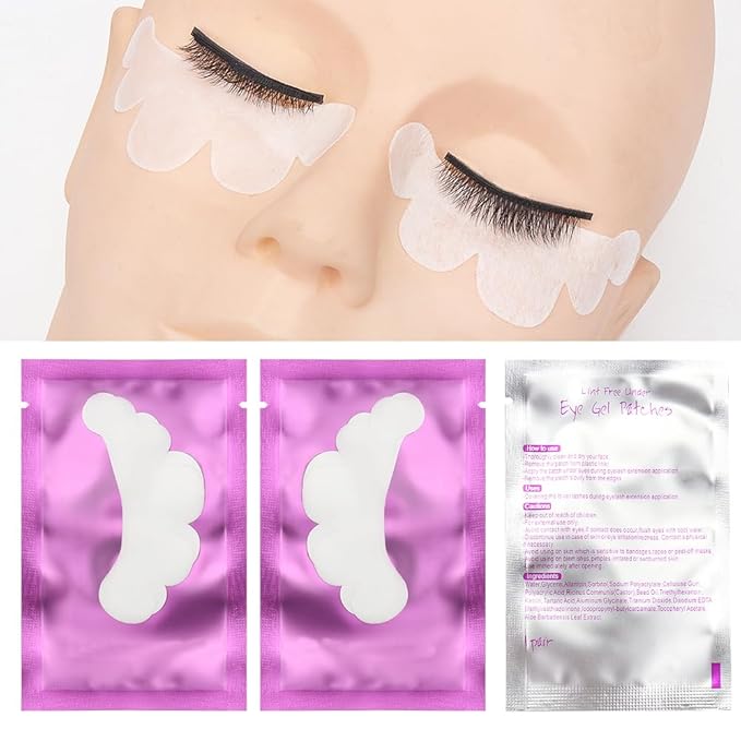 100 Pairs Cloud Shape Eye Under Gel Pads Eyelash Extensions Patches,Lash Extension Lint Free Under Hydrogel Eye Mask Pads Beauty Tools (Purple)