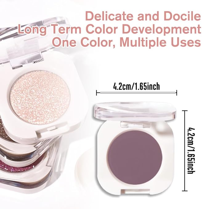 Plum Matte Eyeshadow Palette for Women, Single Monochrome Eye Shadow Makeup, Shiny Pressed Powder, Blendable Natural sombras para ojos, Holographic,Vegan,Travel -30