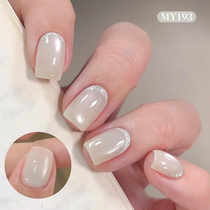 Born Pretty Rosy White Cat Magnetic Eye Gel Nail Polish,Spring Summer Moonlight White Cat Magnetic Gel Polish Magnetic Nail Polish for Nail Art Manicure Salon DIY at Home 15ML