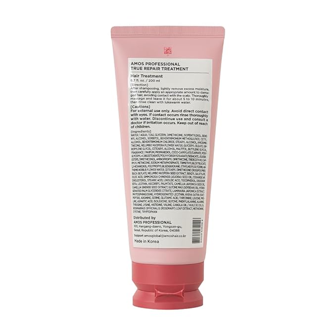 AMOS PROFESSIONAL True Repair Hair Mask l Anti-Frizz & Smoothing with Ceramide, For Dry & Damaged Hair, 6.7 fl. oz.