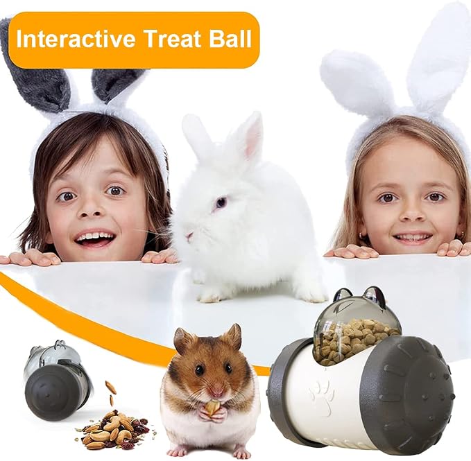 Interactive Treat Ball, Snack Toy Ball for Rabbits, Roll and Push, Exercise Your Pet's Body, Use with Diced Carrot, Dried Herbs, Treats Dispensing Toys