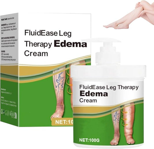 FluidEase Leg Therapy Edema Cream, Edema Relief for Legs and Feet, Natural Comprehensive Care Herbal Massage Cream for All Skin Types