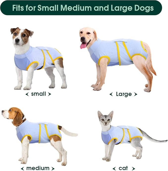 Kuoser Recovery Suit for Dogs Cats, Soft Dog Surgery Suit Female Male Spay | Professional Dog Onesie for Surgery, Substitute E-Collar & Cone, Prevent Licking Dog surgical suit Pet Neuter Suit