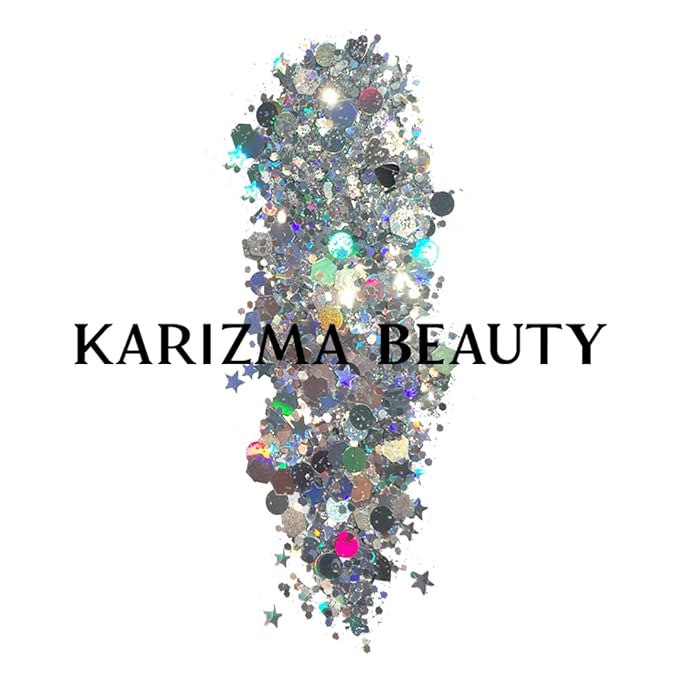 KARIZMA Holographic Silver Body Glitter. 10g Chunky Face, Hair, Eye and Body for Women. Rave, Festival Accessories, Cosmetic Makeup. Loose Set