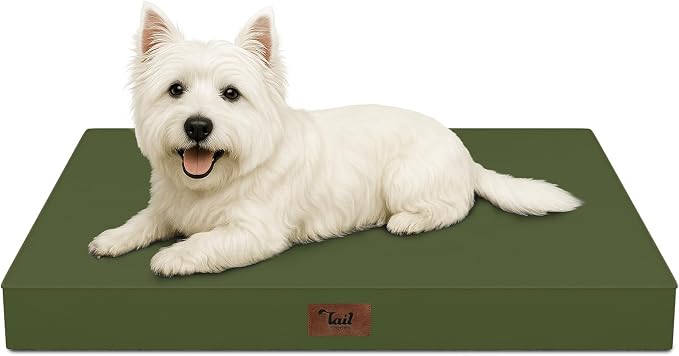 Waterproof Orthopedic Dog Crate Bed for Small Dogs & Cats | Egg Crate Foam, Fits 24x18 Crates, TPU Waterproof Layer, Machine Washable 1680D Oxford Cover, Small Pets Up to 20 lbs