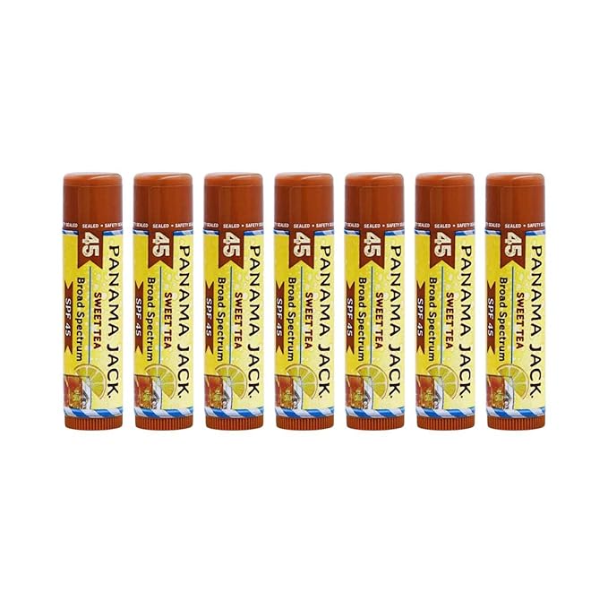 Panama Jack Sunscreen Lip Balm - SPF 45, Broad Spectrum UVA-UVB Sunscreen Protection, Prevents & Soothes Dry, Chapped Lips, Sweet Tea, 2-pack