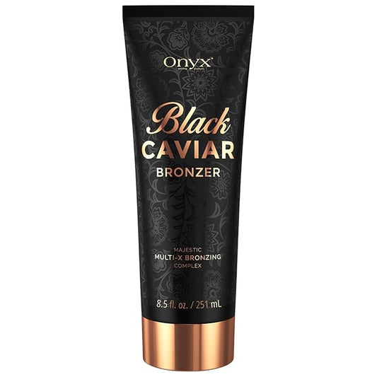 Onyx Black Caviar Dark Tanning Bed Lotion with Bronzer & Accelerator - Indoor Tanning Lotion for Ultra Dark Tan | Hydrating Aloe | 8.5 Fl Oz