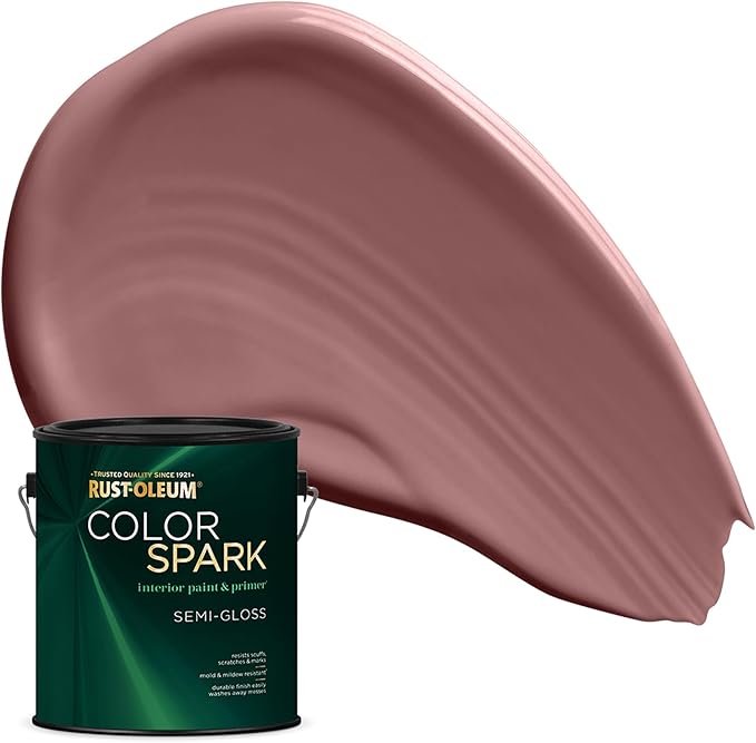 Rust-Oleum Color Spark Interior Paint and Primer in One, Semi-Gloss, Blush at Dusk, 1 Gallon