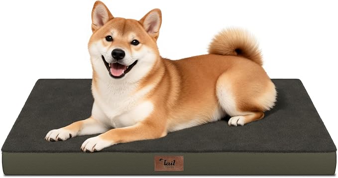 Outdoor Waterproof Orthopedic Dog Bed for Medium Size Dogs | Egg Crate Foam for Joint Support, Fits 36x23 Crates, TPU Waterproof Layer, Machine Washable 1680D Oxford Cover, Up to 50 lbs