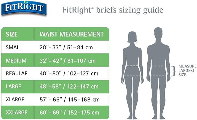 FitRight Adult Diapers, Extra Heavy Absorbency, M (Waist Size 32in-44in), 80 Count, OptiFit Incontinence Briefs for Men and Women, Disposable, Moisture Wicking, Leak Protection