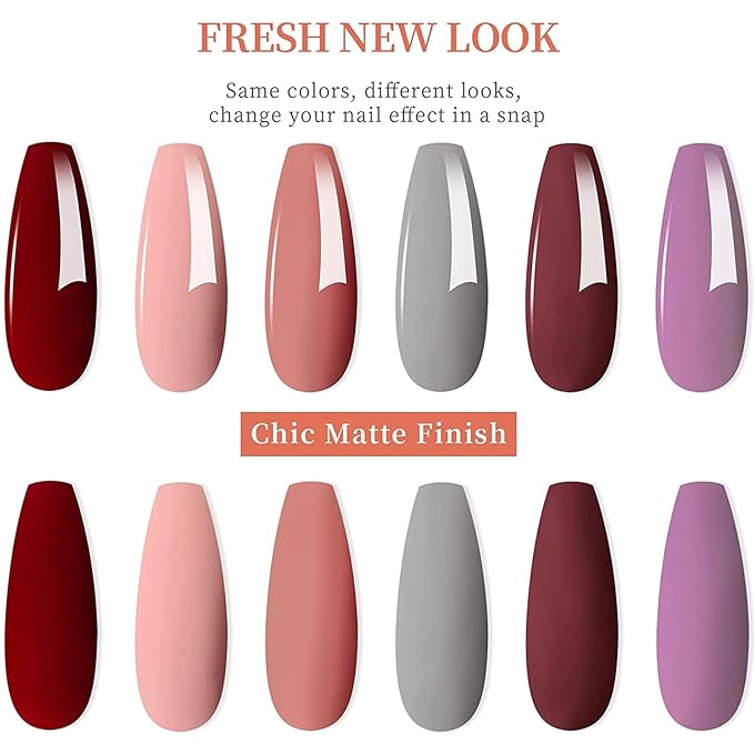 MAYCHAO Matte Top Coat, 15ML Gel No Wipe Matte Top Coat Soak Off Nail Lamp Gel Nail Polish Matte Finish Long Lasting for Home Nail DIY Manicure, 0.5 OZ