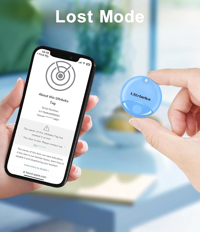 Ultrbeka Air Tracker Tag 4 Pack Bluetooth Item Finder for iPhone – MFi Certified Smart Tracker Compatible with Apple Find My, IP67 Waterproof Key Finder for Keys, Wallet, Luggage, Bike, Backpack
