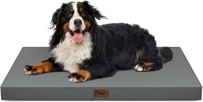 Outdoor Extra Large Dog Crate Bed XXL for Giant Breed Dogs | Egg Crate Orthopedic Foam, Fits 48x30 Crates, TPU Waterproof Layer, Machine Washable 1680D Oxford Cover, Up to 110 lbs